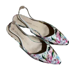 Peter Kaiser Slingback Flats Multicolor 6‎ Women Floral Pointed Toe Tropical thumbnail 1