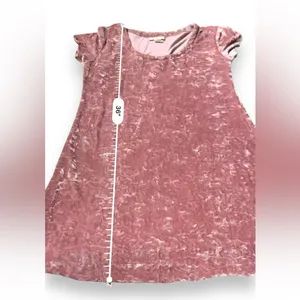 Vintage Gold Label Victoria's Secret Pink Velvet Short Sleeve Mini‎ Dress Sz M thumbnail 8