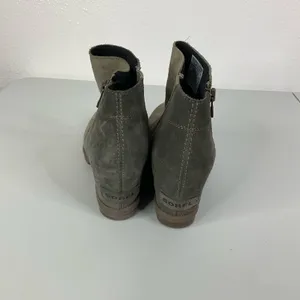 Sorel Joan of Arctic Brown Suede Side Zip Wedge Booties Size‎ 6.5 thumbnail 4