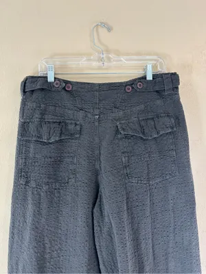 NWOT Free People Thin Line Straight Chino Trousers Cotton Linen Blend sz 10 thumbnail 6