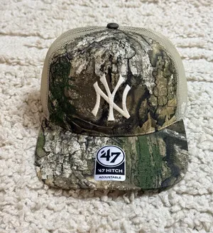 ’47 Brand MLB New York Yankees Real Tree Camo Hitch Trucker Hat thumbnail 2