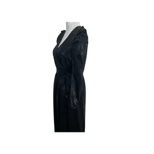 Lulus Dream Big Metallic Puff Long Sleeve Midi Dress in Black Size S thumbnail 9