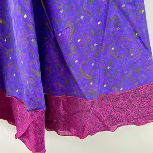 Reversible Maxi Wrap Skirt BINW716 Purple thumbnail 3
