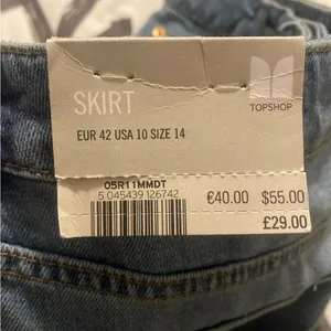 Topshop Blue Denim Skirt thumbnail 3