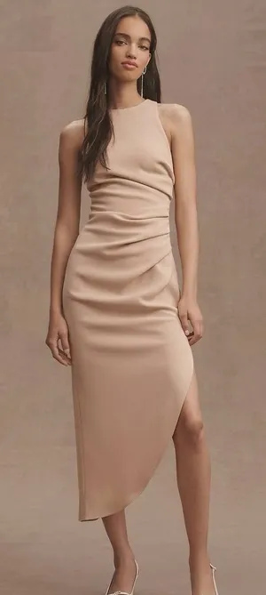 MISHA Collection Ida Dress Asymmetric High-Low Gathered Waist thumbnail 1