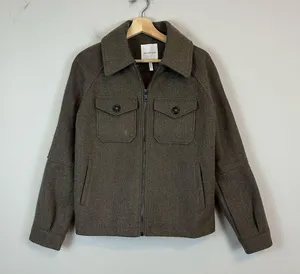 Avec Les Filles | Brown Relaxed Front Zip Jacket Barn Jacket Style Size Small thumbnail 2