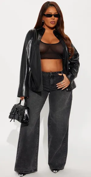 FashioNova Low rise wide leg jeans thumbnail 1