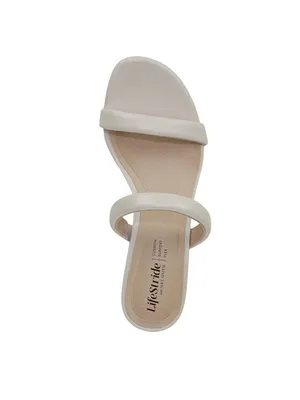 NWT Lifestride Heel Open Toe Slip-On Double Strap Sandals Bone Off White 5.5M thumbnail 5
