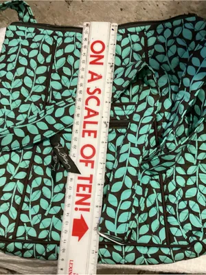 Vera Bradley Brown And Turquoise Cotton Handbag thumbnail 4