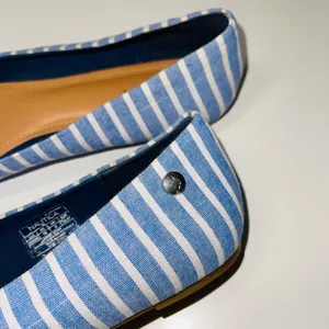 Bayard Blue & White Striped Knotted Slip-on Flats thumbnail 6