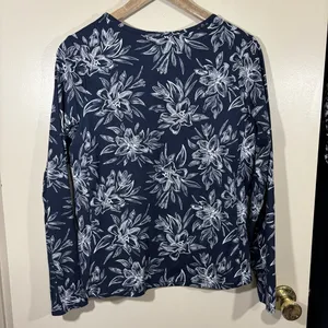 Hang Ten UV Sun Protection Floral Navy Women's Top Size M thumbnail 6
