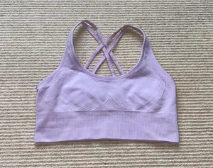 Women's Velocity Ultimate Sports Bra Strappy Textured Purple Size L thumbnail 1