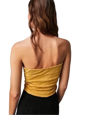 Free People Boulevard Tube Top Golden Syrup Bronze Medium NWOT thumbnail 2