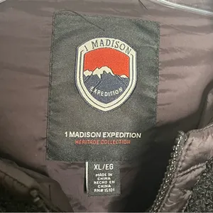 1 Madison Expedition Sz XL Black Faux Fur Fuzzy Hooded Jacket Insulated Sherpa thumbnail 7