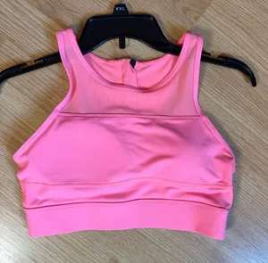 Zyia High-Neck Crop Tank in Bright Pink thumbnail 1