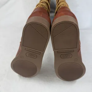 Sugar Brown Faux Leather Lace Up Back Leopard Print Knee High Boots Size 5‎ thumbnail 7