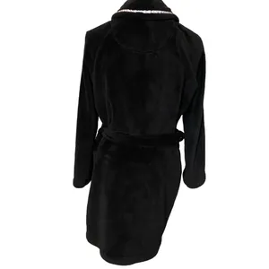 Victoria's Secret Women's Black Plush Hooded with Belt & Embroidered VS Logo M/L thumbnail 6