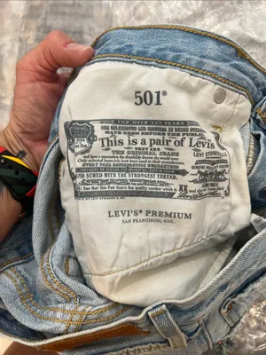Levi's Light Blue 501 Distressed Denim Cutoff Shorts size 28. thumbnail 9