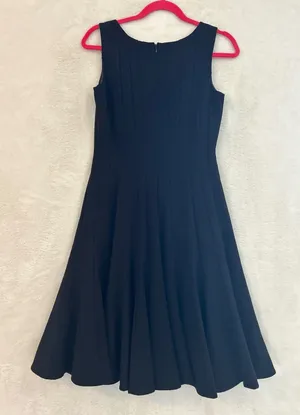 Calvin Klein Black Pintuck Pleated Fit and Flare‎ Sleeveless Dress Size 4 thumbnail 1