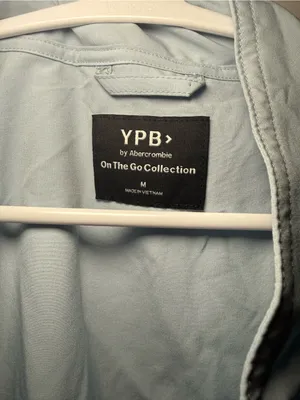 YPB Abercrombie On the Go Cropped Bomber Jacket Blue Gray Women M thumbnail 4