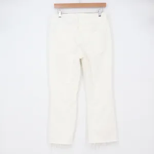 J.Crew Jeans Womens 30 Mid-Rise Flare Crop White Raw Hem Excellent thumbnail 4