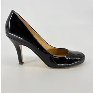 Nine West Ambitious Pumps Womens 7.5 Black Patent Leather Stiletto Round‎ Toe thumbnail 4