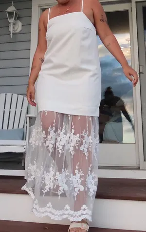 White Lace Maxi Dress Size L thumbnail 2