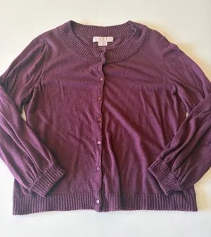 Gal Meets Glam Womens Button Up Cardigan Sweater Jumper Size XL Purple Academia thumbnail 1