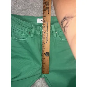 Mica Cropped Flare Jeans Women Size 25 Green Distressed Raw Hem High Rise Boho thumbnail 9