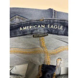 American Eagle Curvy High-Rise Jeggings Blue Denim Jeans Distressed Size 4‎ thumbnail 3