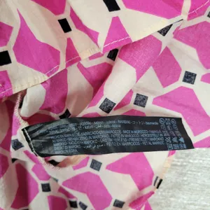 Zara Geometric Babydoll Dress Womens Medium Pink High Low Tunic Tiered Loose Fit thumbnail 11