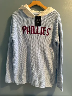 Moda Boutique Lounge Philadelphia Phillies Chunky Knit Hooded Sweater thumbnail 1