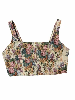 Wild Fable Tapestry Floral Corset Top Coquette Cottagecore Bustier Large thumbnail 4
