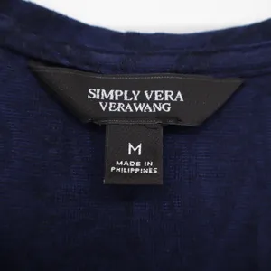 Simply Vera Tank Top Womens M Vera Wang Navy Blue Floral Burnout Excellent thumbnail 3