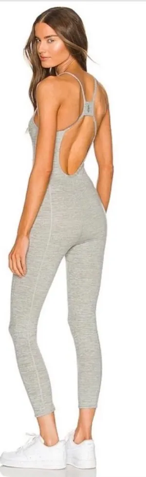 EUC Free People Movement Ashford Side to Side Performance Jumpsuit Grey Large thumbnail 1