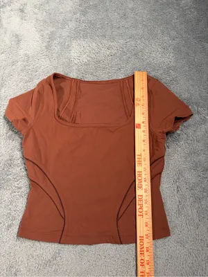 Lululemon square neck mesh yoga t-shirt ancient copper thumbnail 2