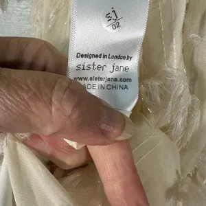 SISTER JANE Sparkle Faux Feather White Skater Mini Dress Size XS NWT thumbnail 12