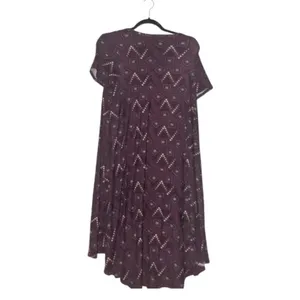 LuLaRoe Carly Swing Dress Purple Geometric, Oversized Size XX-Small thumbnail 2