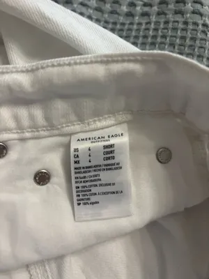 White High Rise Baggy Jeans Size 4 Short Raw Hem thumbnail 3