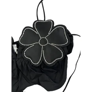 Showpo Oscar Street - Alberta Top with Rhinestone Detail in Black and Silver thumbnail 2
