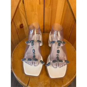 BCBGeneration Sandals Womens 7.5M Larabee Slingback Flats Multicolor Rhinestone thumbnail 2