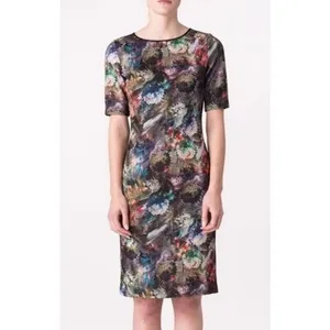 Margaret O’Leary Quilted Sheath Dress Small Kaleidoscope Maximalist Avant Garde thumbnail 10
