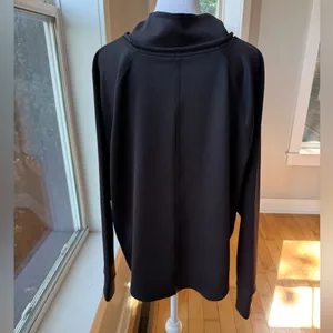 AVIA Black Scuba Cropped Funnel Neck Quarter Zip Top Sweatshirt Size Large thumbnail 5