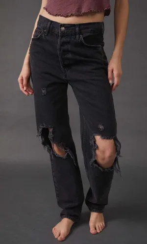Free People The Lasso Jean / Washed Black thumbnail 1