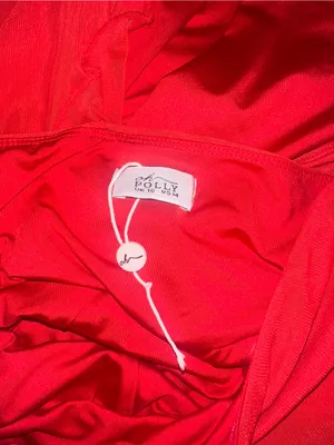 Oh Polly Bandeau Ruffle Detail Maxi Dress in Red nwot thumbnail 5