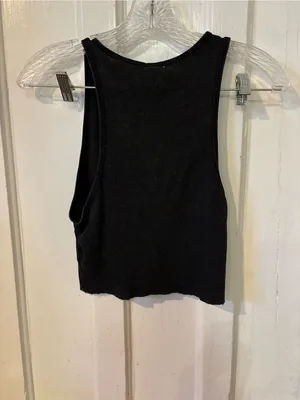 Garage Black Ribbed Vintage Car Graphic Crop Tank thumbnail 5