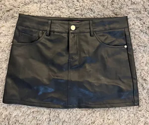 Edikted Black Leather Mini Skirt thumbnail 1