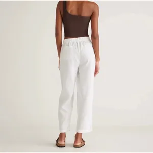 Quince 100% European Linen Wide Leg Ankle Pull On Pant White 3X thumbnail 4