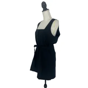 Faithfull The Brand Marinia Linen Mini Dress Black NWT Size‎ Large thumbnail 6