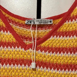 Zara | Striped Jacquard Crochet‎ Knit Midi Dress medium thumbnail 4